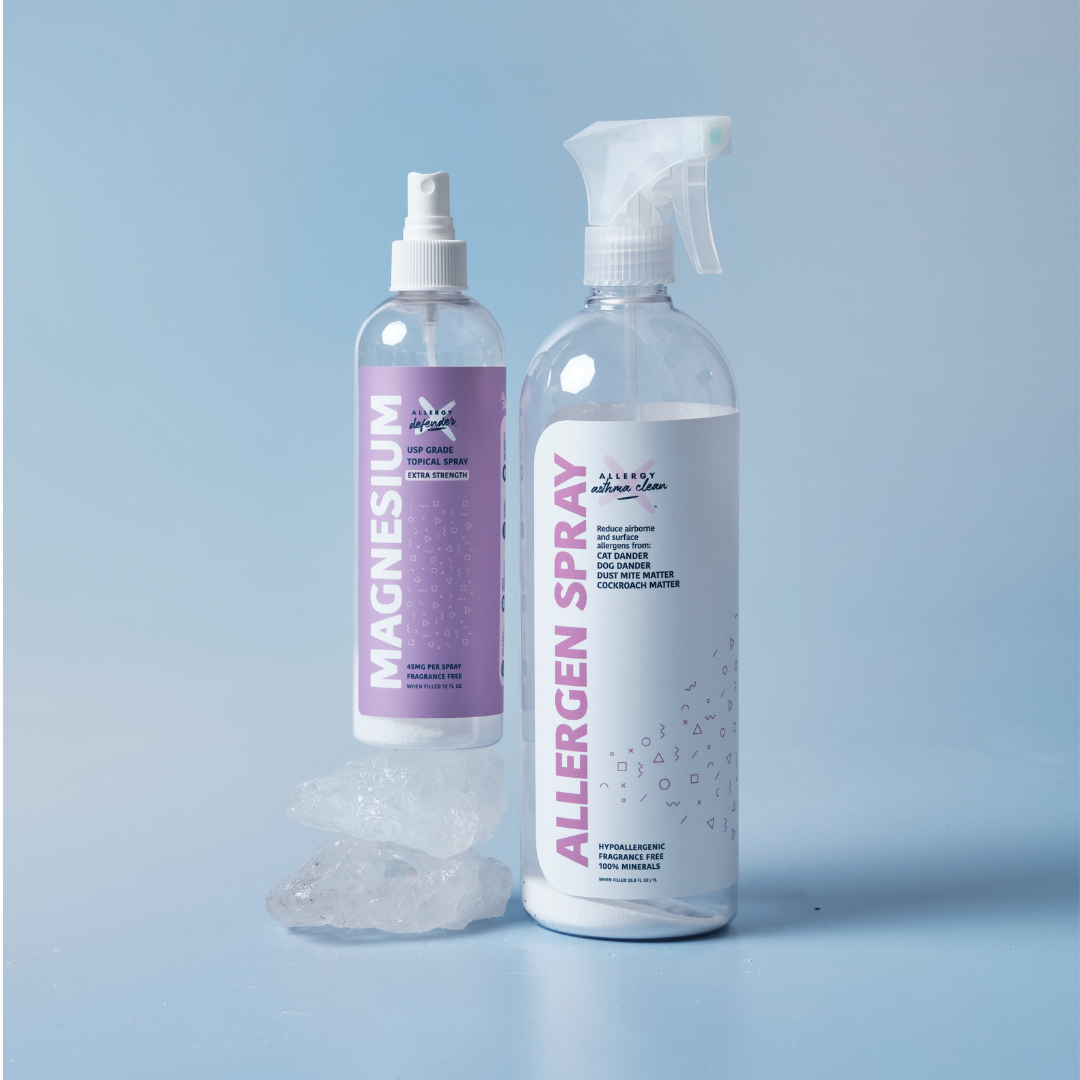 Allergy Asthma Clean Allergen Spray Plus Magnesium Wellness Bundle by Allergy Defender
